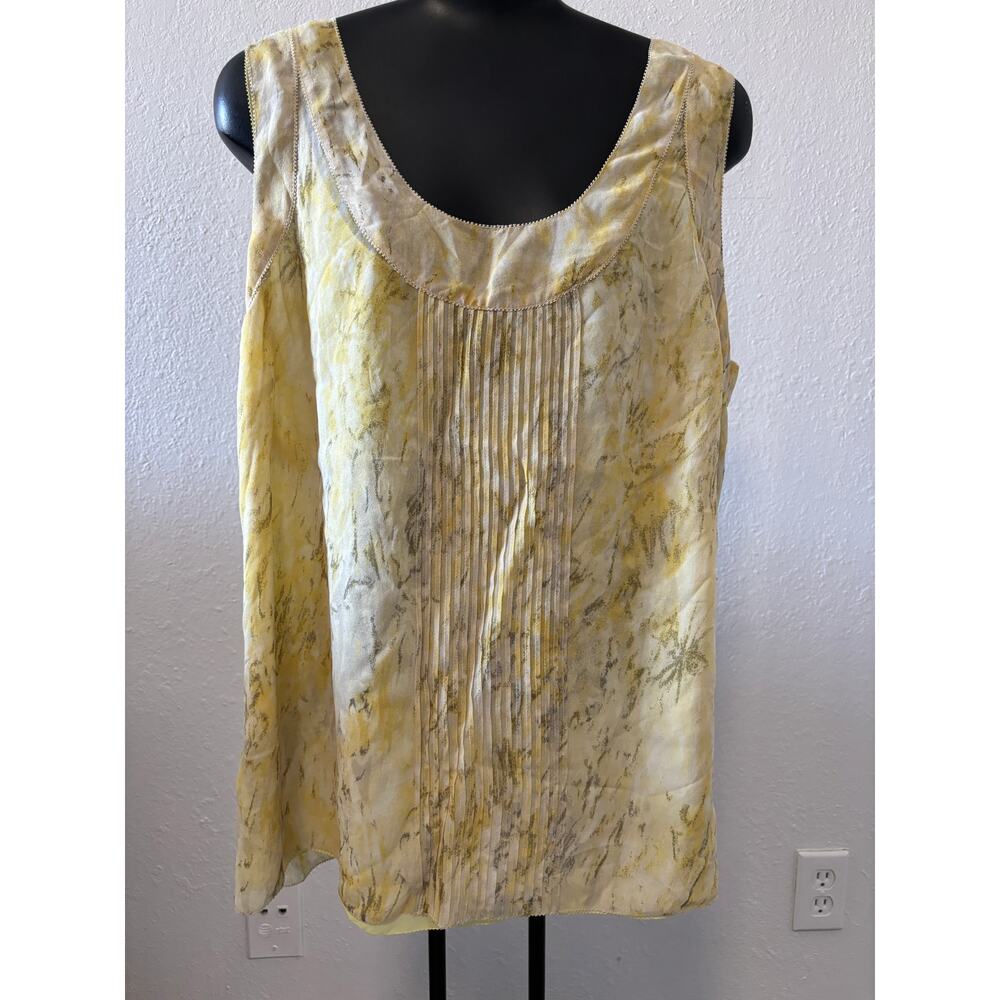 Classique Entier Silk Top Blouse Sleeveless Office Career Womens Size M Medium
